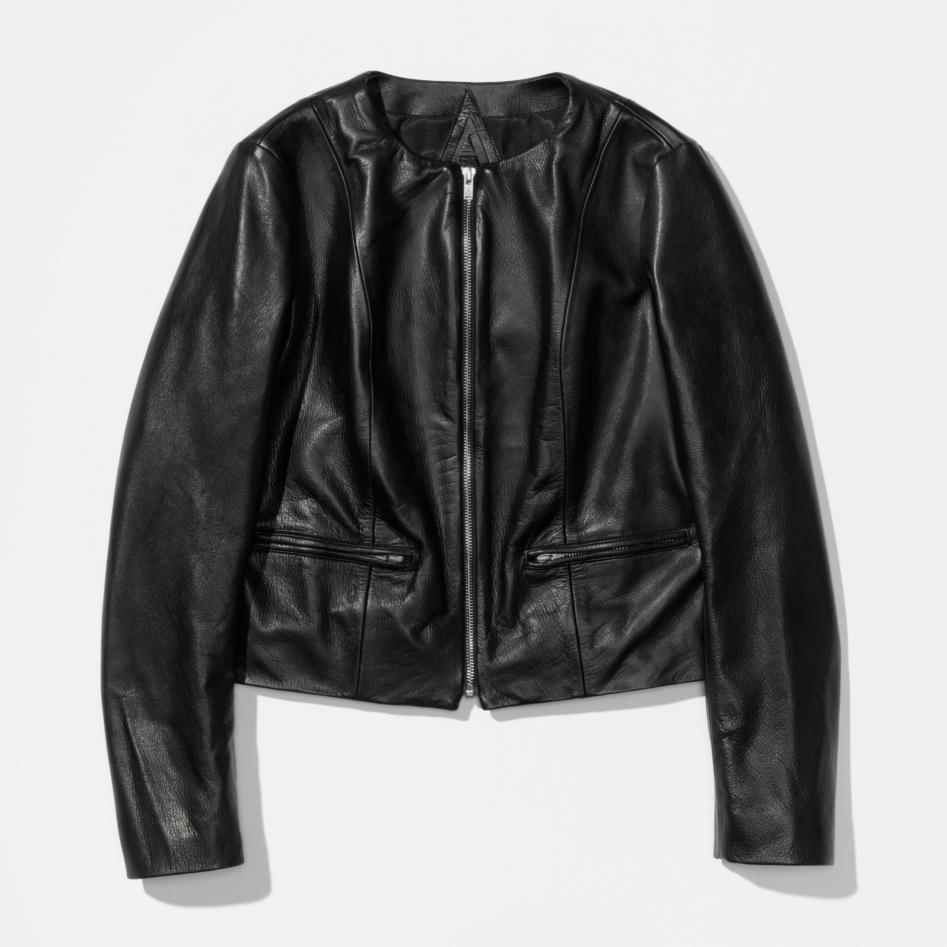Women's Collarless Jacket - A boutiqueーA LEATHER